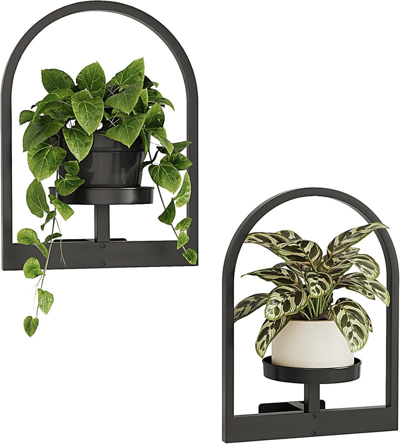 Bamworld Plant Stand Indoor, Plant Hanger Wall Planters for Indoor Plants Window Plant Shelves Plant Holder Wall Decor, Room Decor, Round (Patent Design) - Image 1